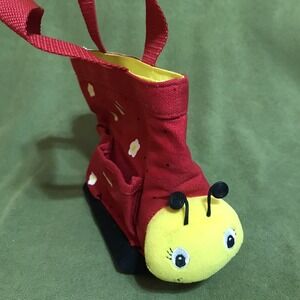 Unbranded Ladybug Mini Tote Bag Red Floral Plush Novelty Handbag